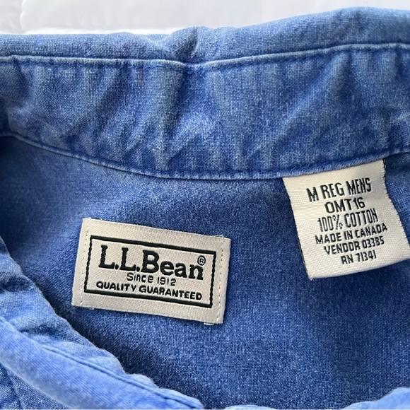 LL Bean Mens M denim shirt - Picture 2 of 4